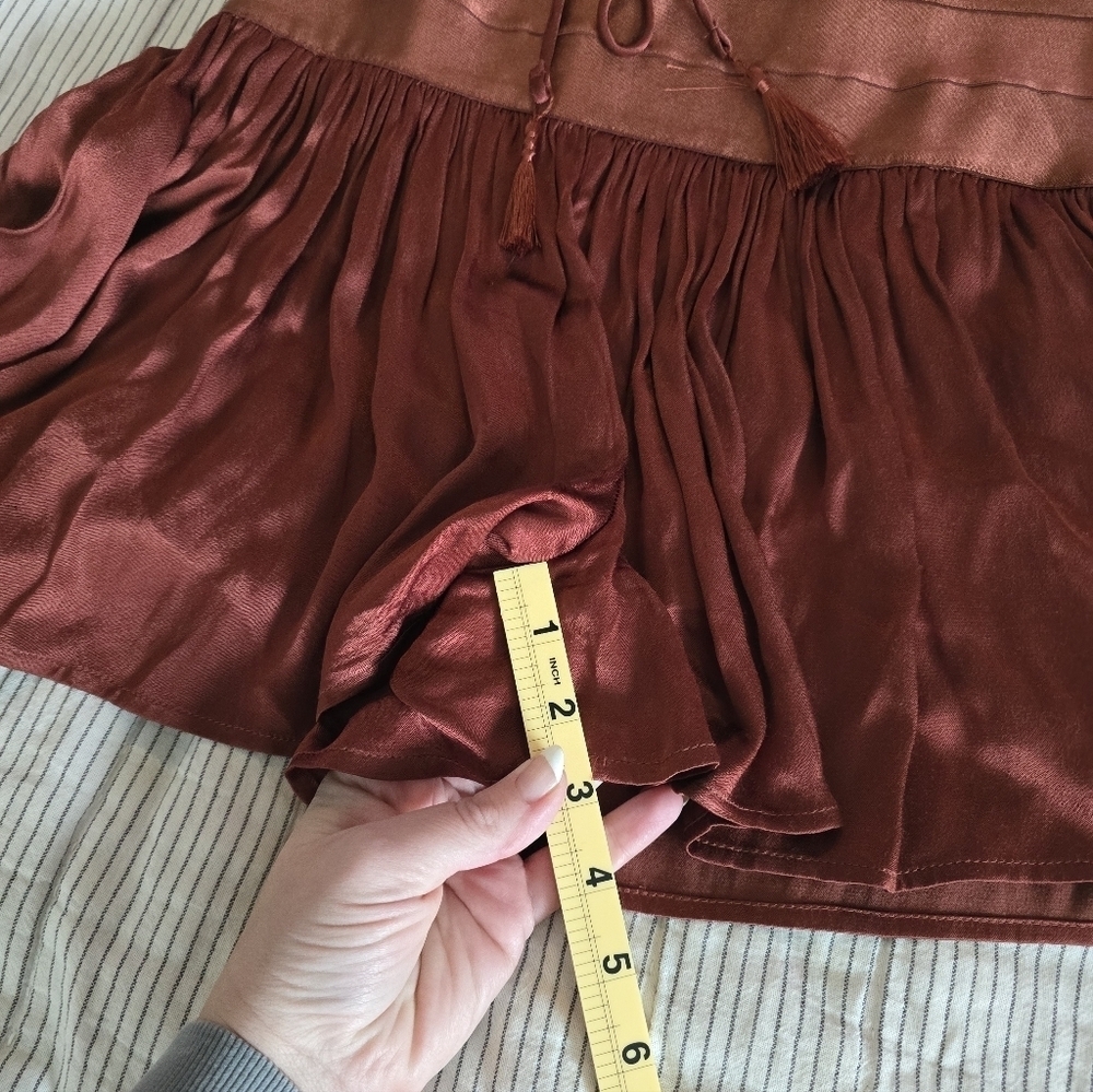 FLANNEL Australia Satin Drop Waist Romper Size 2 (US 6-8) Rust Colored MSRP $480 - Picture 8 of 10